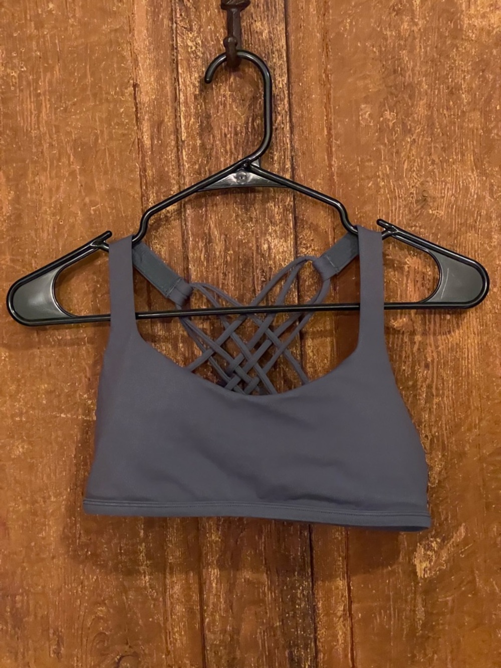 lululemon Free to be Wild Bra in Oil Grey, size 8